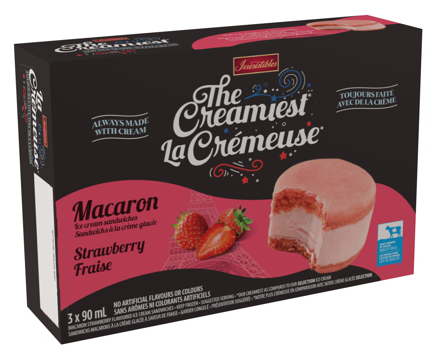 The Creamiest Macaron Strawberry Ice Cream Sandwiches (3 ct)