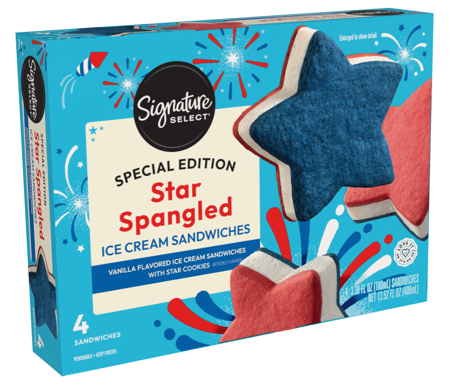 Star Spangled Ice Cream Sandwiches (4 ct)