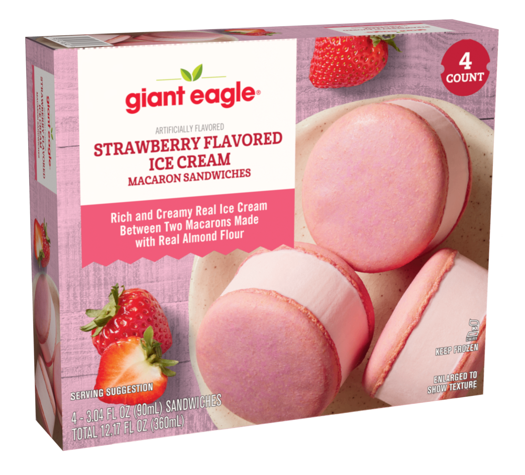 Strawberry Flavored Ice Cream Macaron Sandwiches