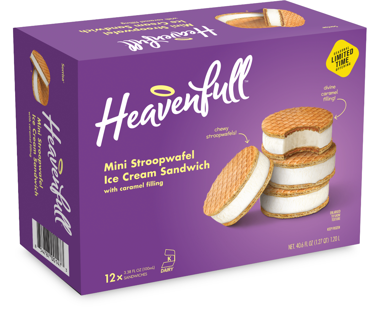 Mini Stroopwafel Ice Cream Sandwiches with Caramel (12 ct)