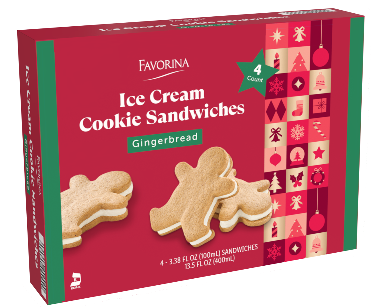 Ice Cream Cookie Sandwiches - Gingerbread (4 ct)