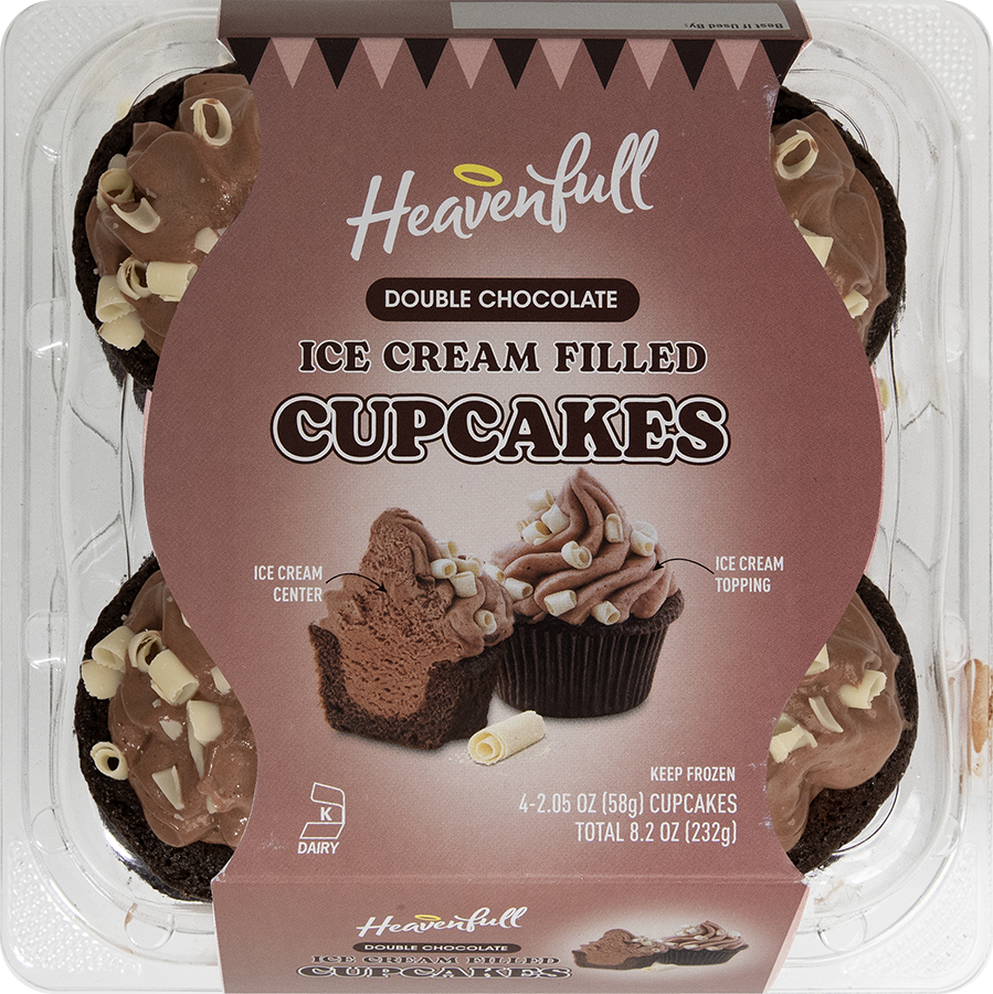 Double Chocolate Ice Cream Filled Cupcakes (4 ct)