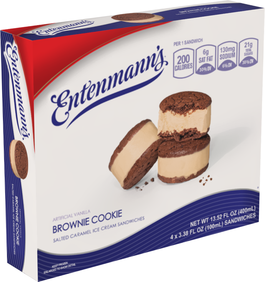 Brownie Cookie Salted Caramel Ice Cream Sandwiches (4 ct)