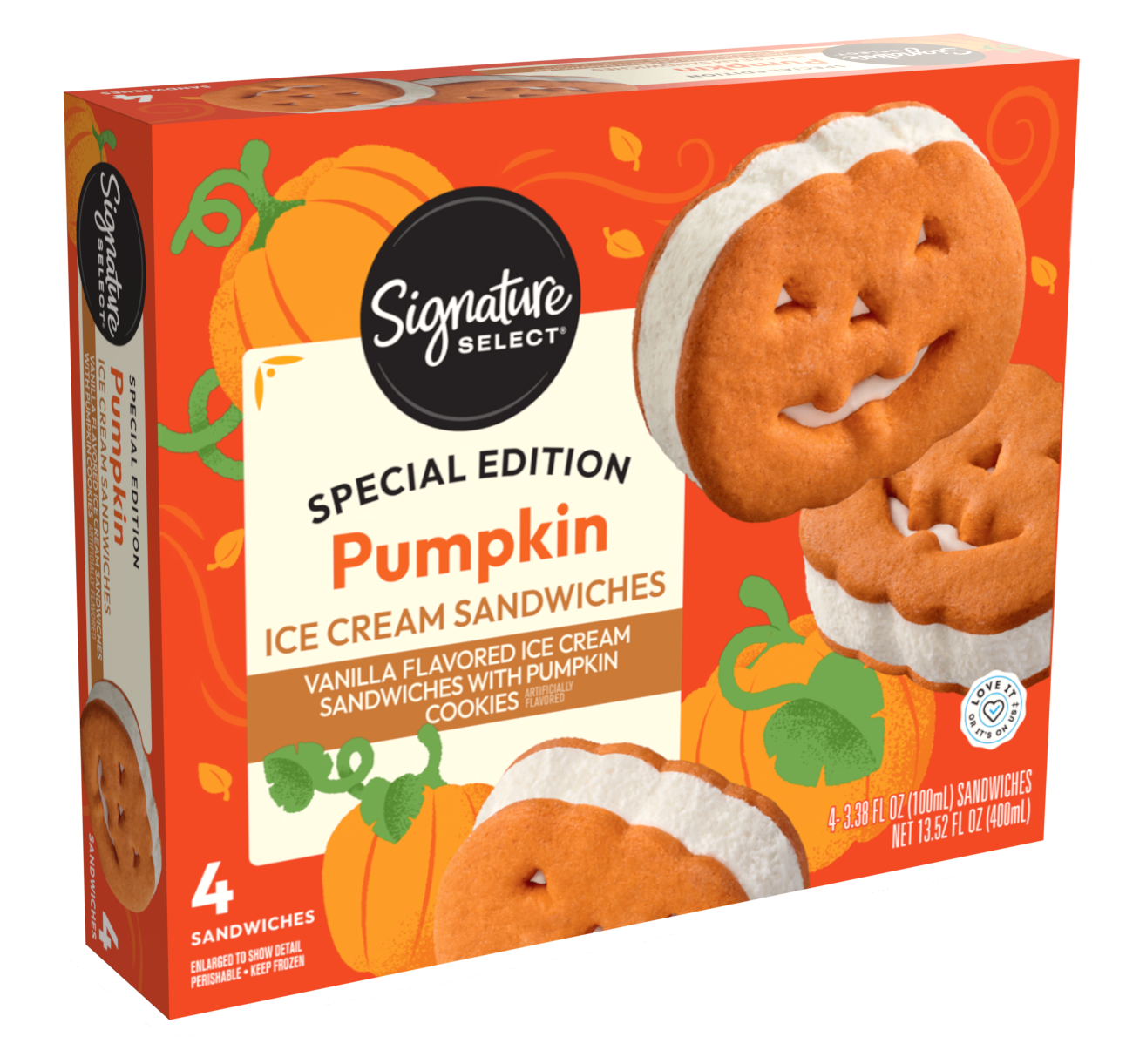 Special Edition Pumpkin Ice Cream Sandwiches (4 ct)
