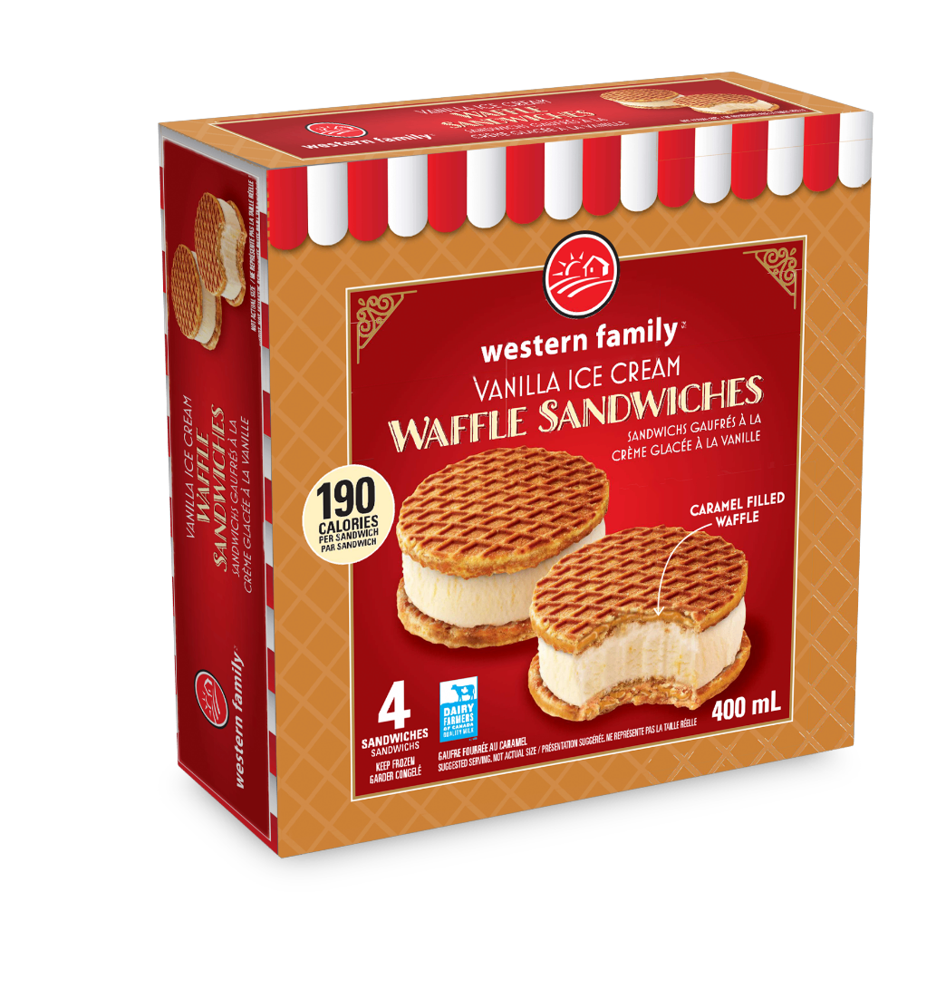 Vanilla Ice Cream Waffle Sandwiches