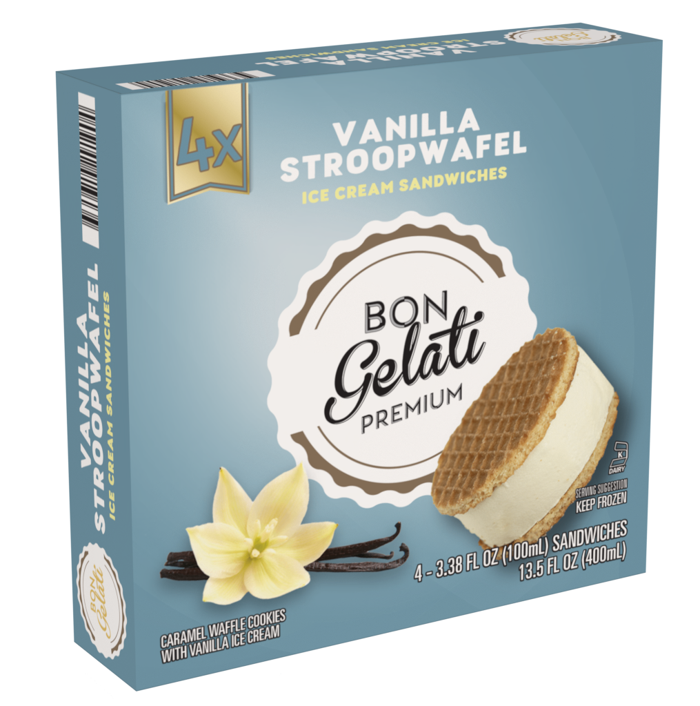 Vanilla Stroopwafel Ice Cream Sandwiches (4 ct)
