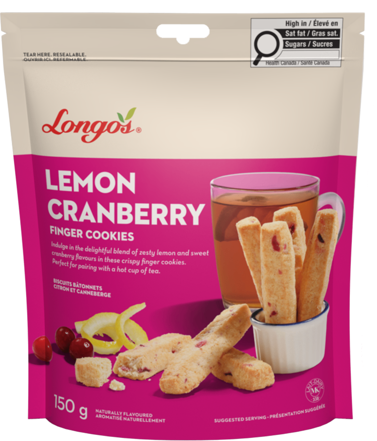 Lemon Cranberry Finger Cookies