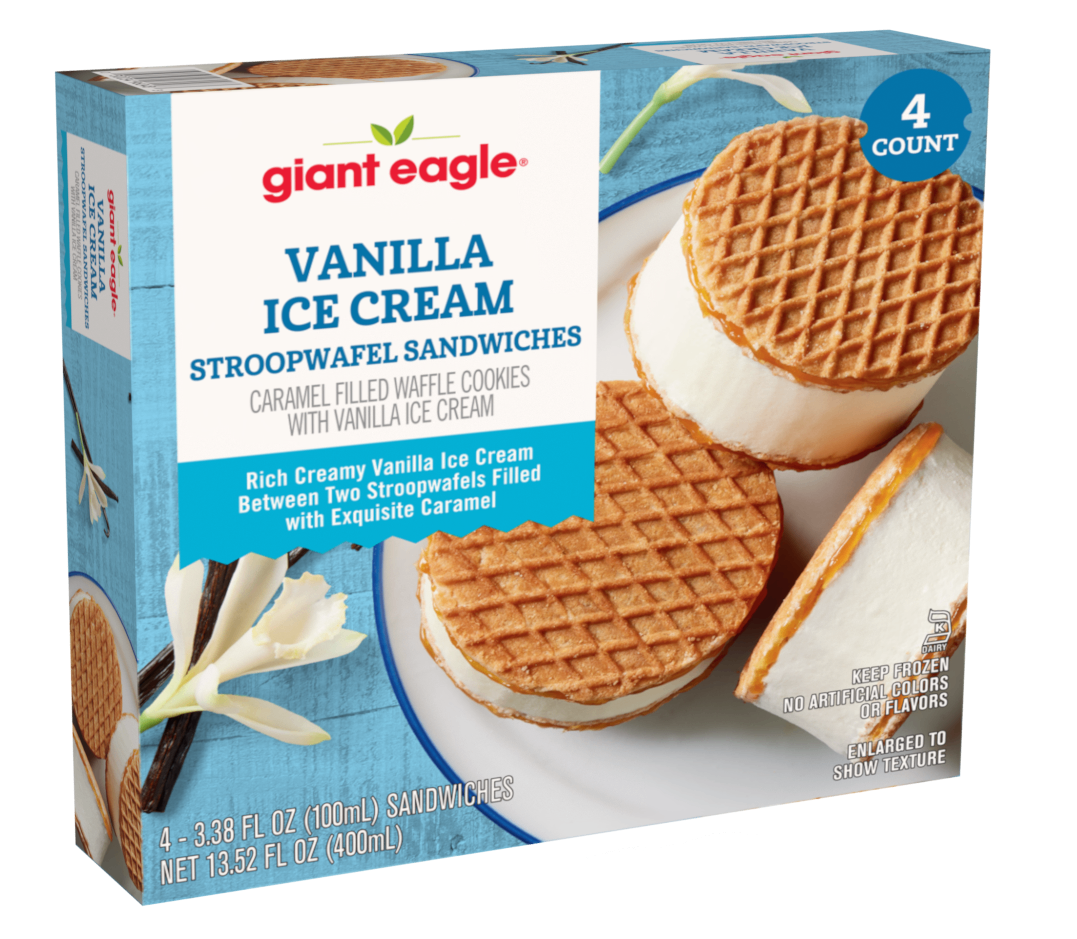 Vanilla Ice Cream Stroopwafel Sandwiches (4 ct)
