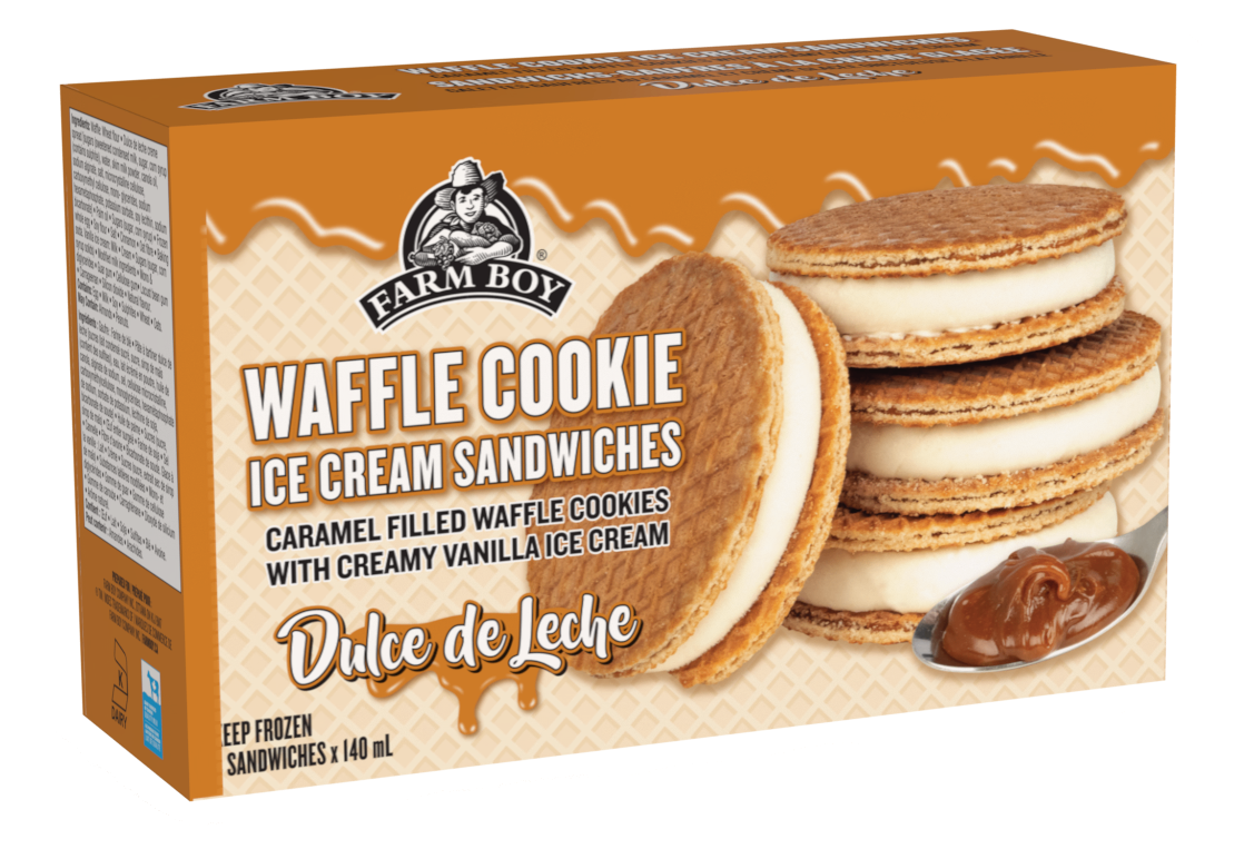 Waffle Cookie Ice Cream Sandwiches - Dulce de Leche (4 ct)