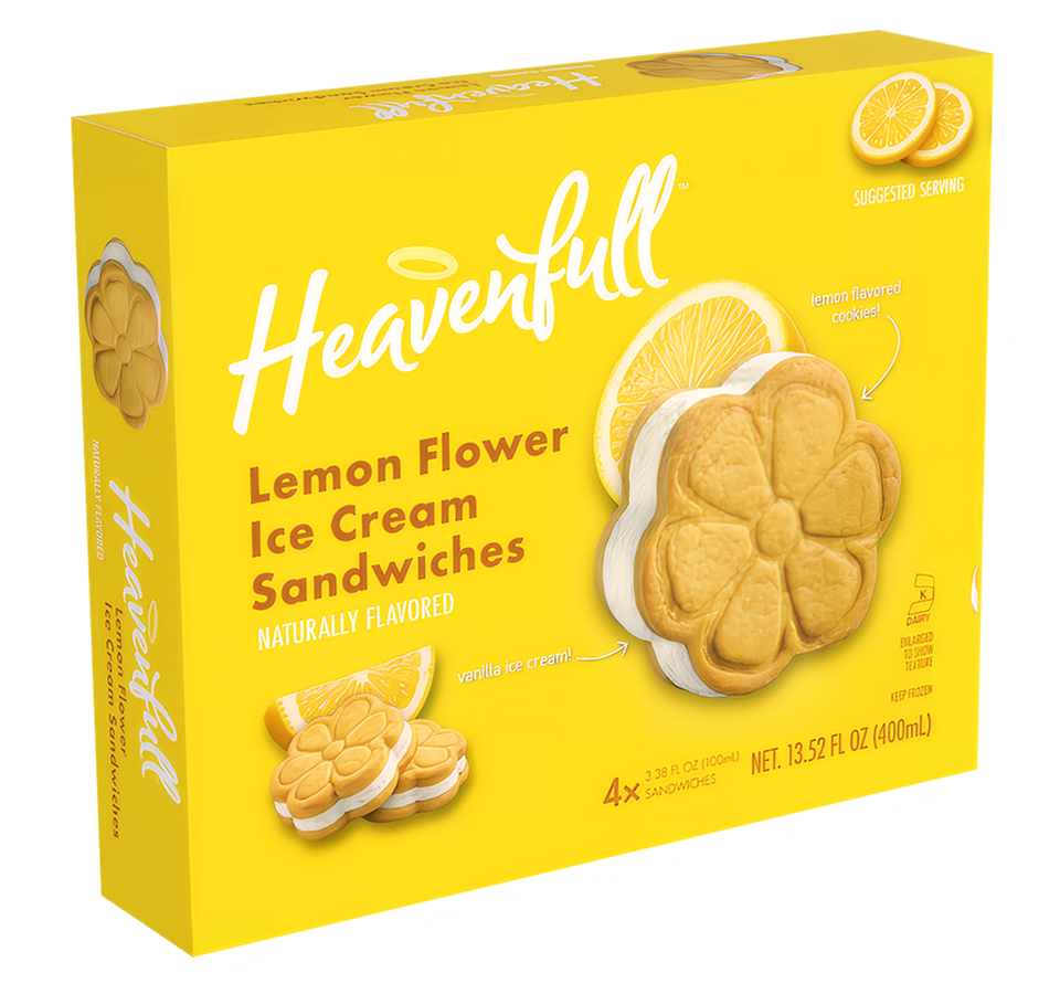 Lemon Flower Ice Cream Sandwiches